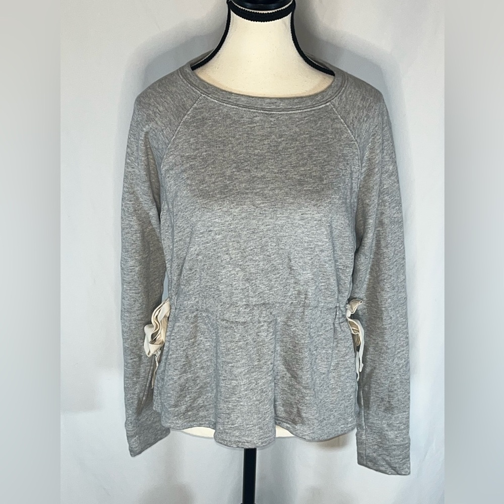 Athleta Raglan French Terry Cinch Studio Pullover Sweatshirt Sz Small Coquette